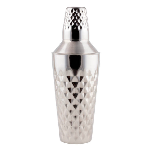 3 Piece Cocktail Shaker- Stainless Steel Diamond Cut - 25 ounce