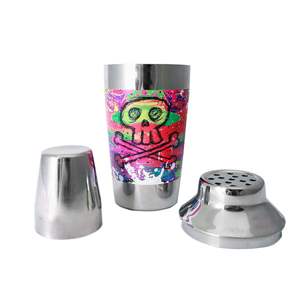 Designer 16oz. Cocktail Shaker - 3 Piece - Painted Skull