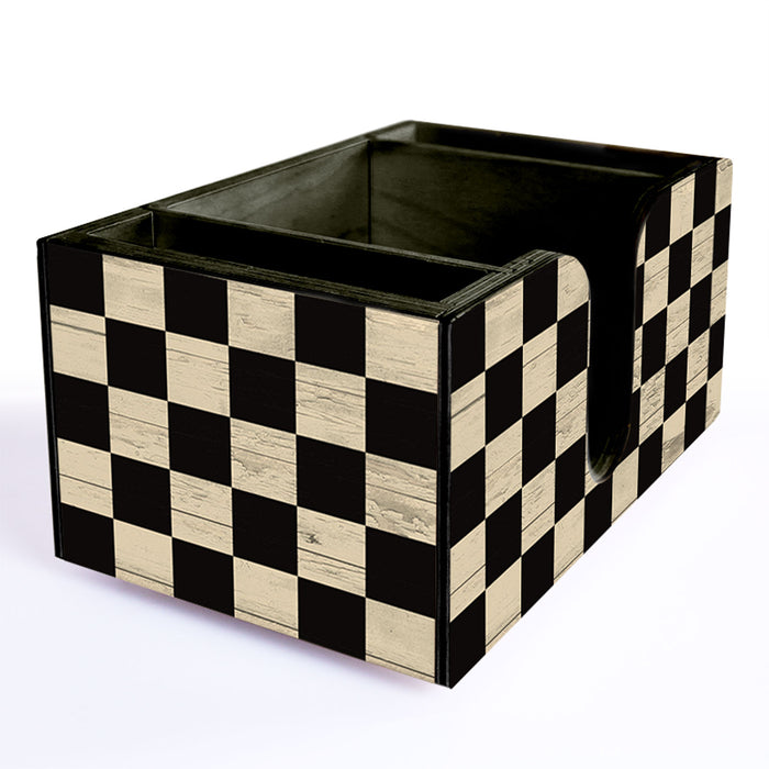 Wooden Bar Caddy - Checkerboard