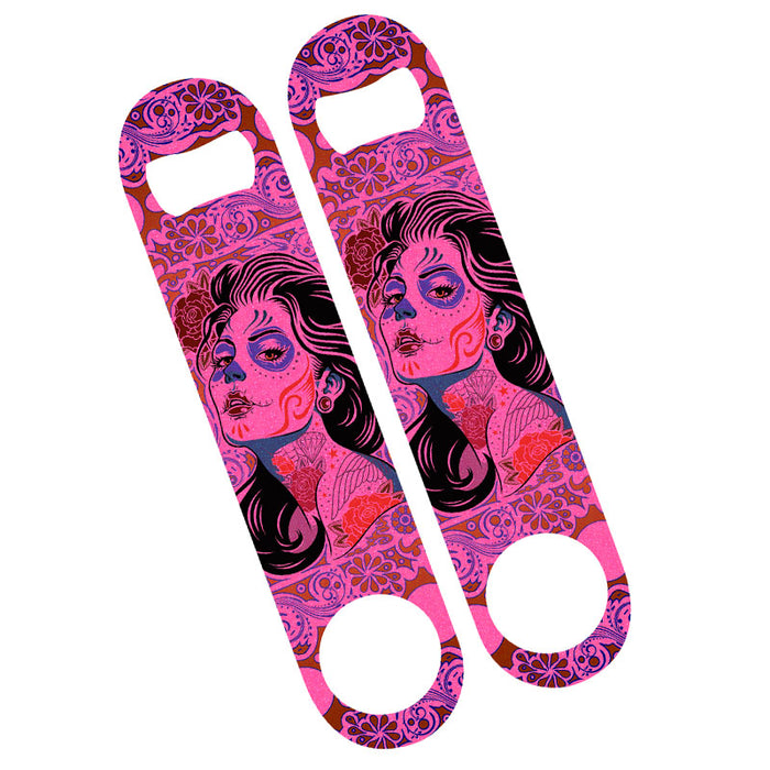 Skull Girl Neon Pink Glitter Kolorcoat™ Bar Tools