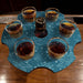 6-Shooter Wood Shot Glass Caddy Tray and Bottle Topper - "Snowflakes"