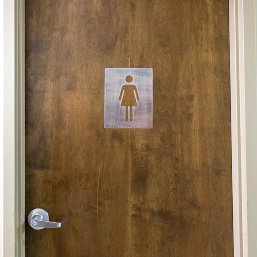 Stainless Steel Female Restroom Sign - 4" x 5"