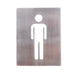 Stainless Steel Male Restroom Sign - 4" x 5"