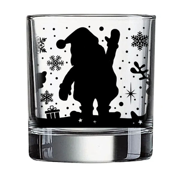 Waving Santa Claus Christmas Cocktail Glass