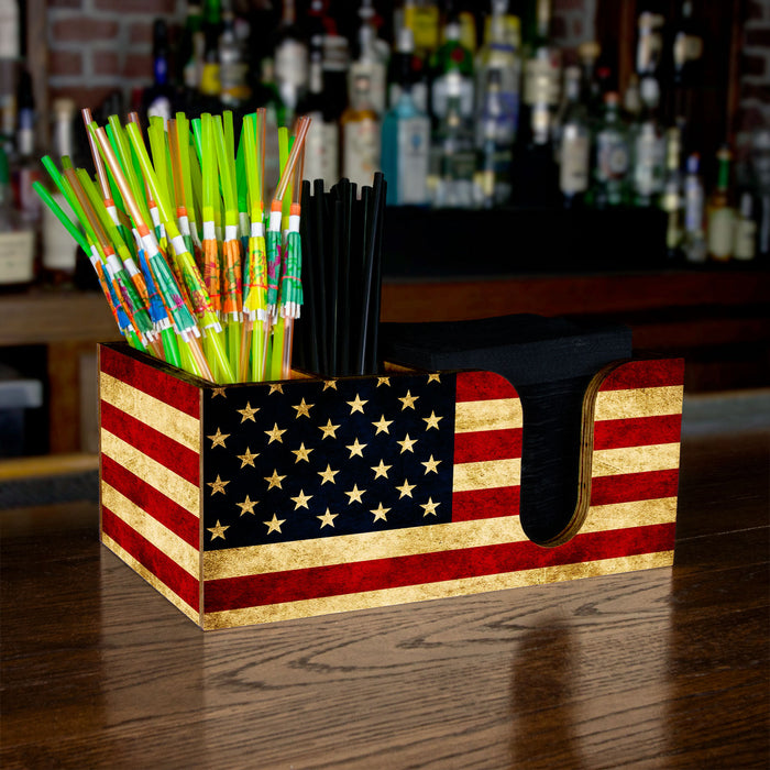 Bar Top Napkin Caddy - American Flag