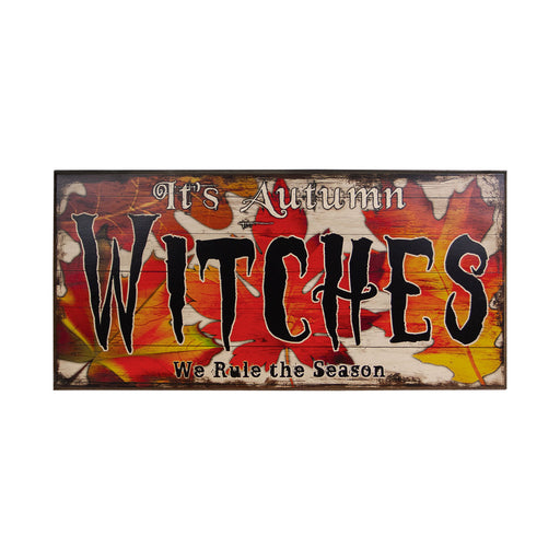 Customizable Large Vintage Wooden Bar Sign - It's Autumn Witches