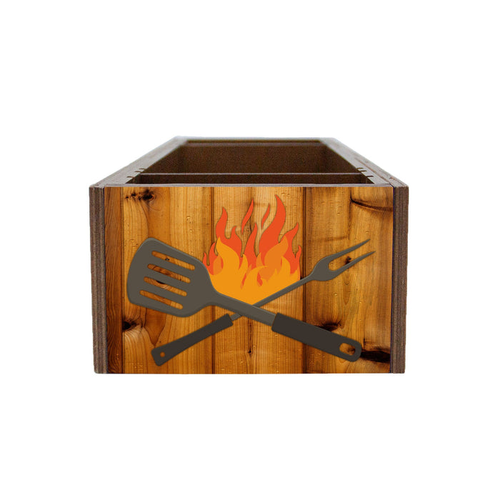 Custom Wooden Condiment Caddy - Backyard BBQ