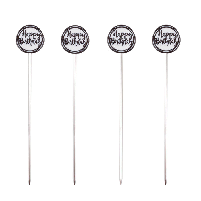 BarConic® Happy Birthday Cocktail Pick -Set of 4