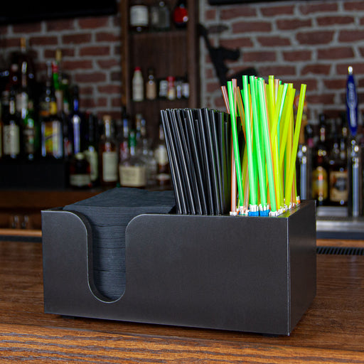 Wooden Bar Top Napkin Caddy - Black Stain