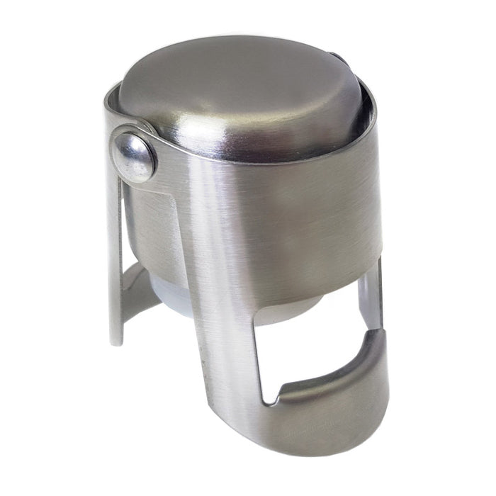 BarConic® Button Style Champagne Stopper - Brushed Stainless Steel