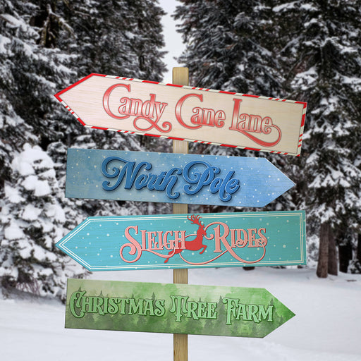 Christmas Wood Arrow Signs