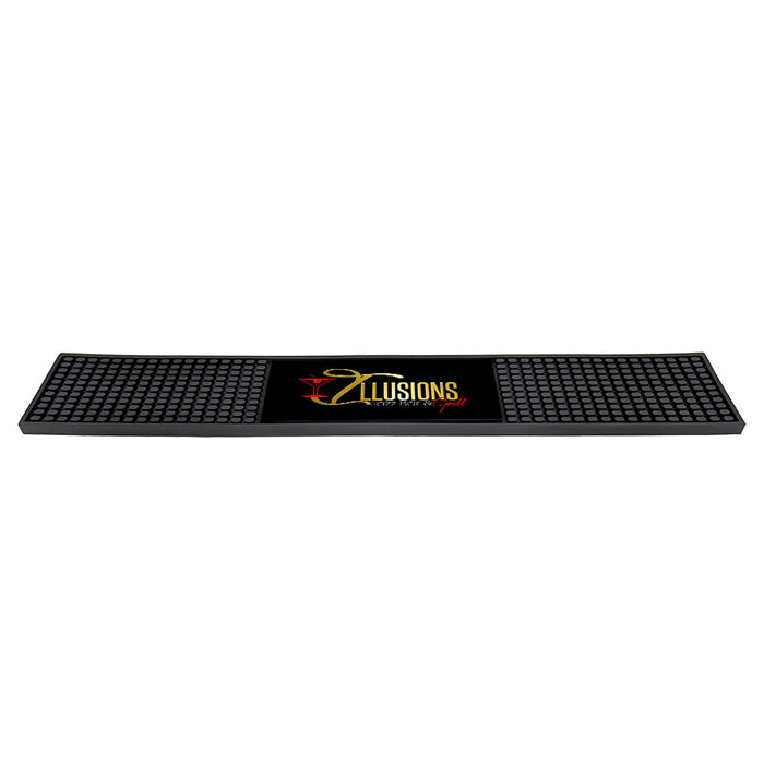 Custom Rubber Bar Mat with Rectangle Imprint Area - 22.75L" x 3.4"W