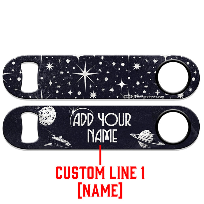 "ADD YOUR NAME" Speed Bottle Opener - Retro Space