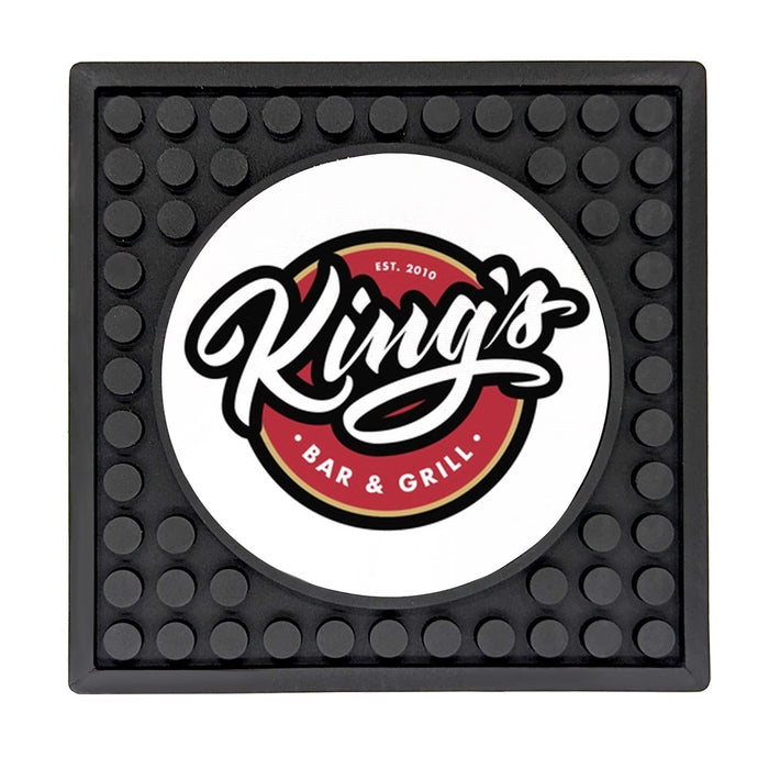 Custom Rubber Coaster Mat with Circle Imprint Area - 3.9" x 3.9"