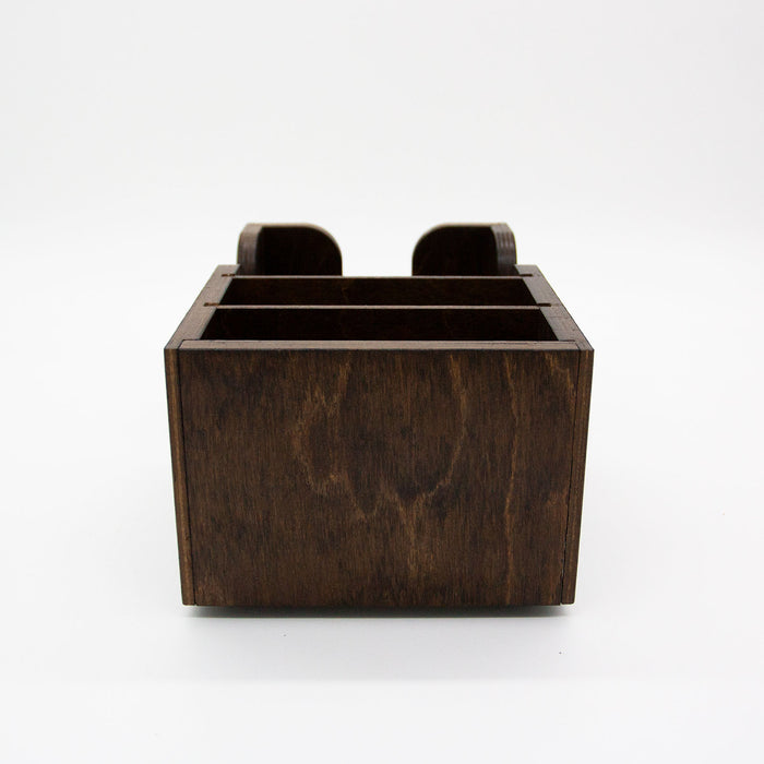 Wooden Bar Top Napkin Caddy - Dark Stain