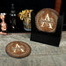 Wooden Round Coasters - Customizable - DARK WOOD With Leaves