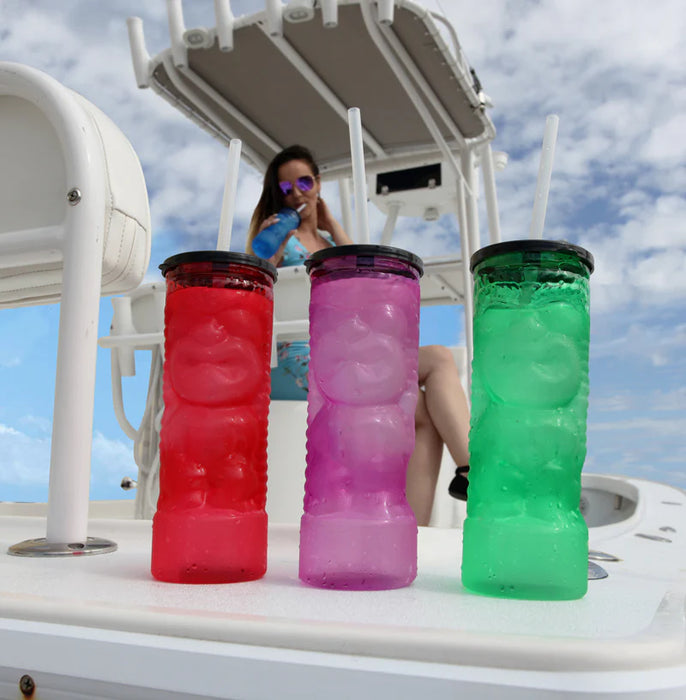 BarConic® Drinkware - Tiki Cup w/Lid & Straw - Color Options