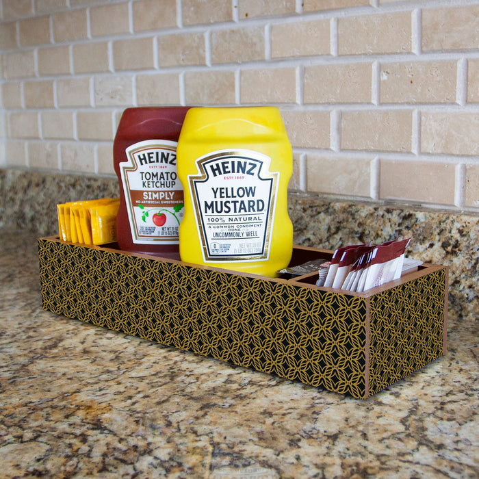 Wooden Condiment Caddy - Elegant Vintage