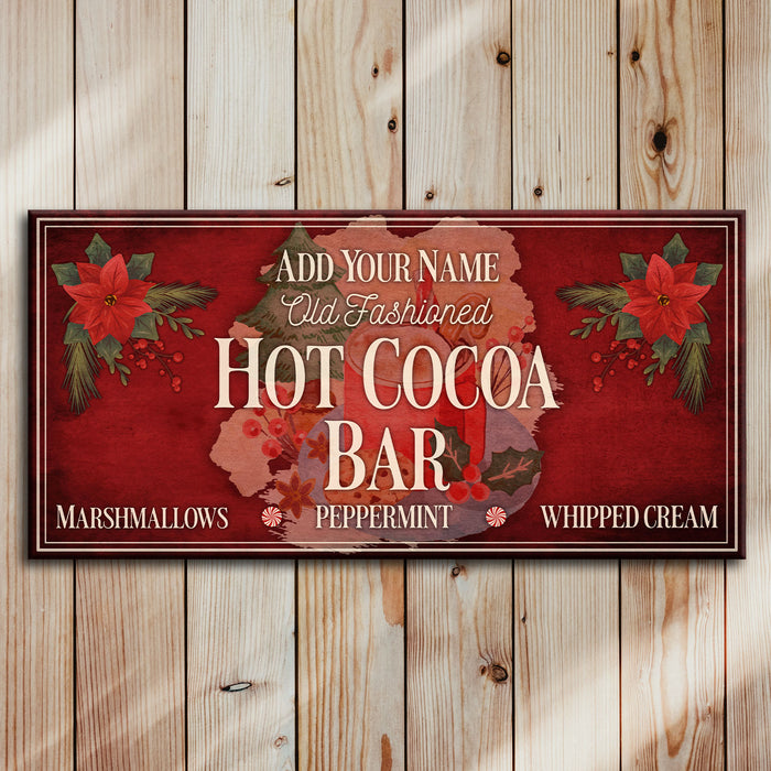 Customizable Large Vintage Wooden Bar Sign - Hot Cocoa Bar - 11 3/4" X 23 3/4"