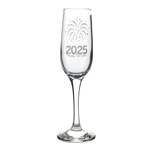 New Years Champagne Glass - 7.5oz Flute- 2025