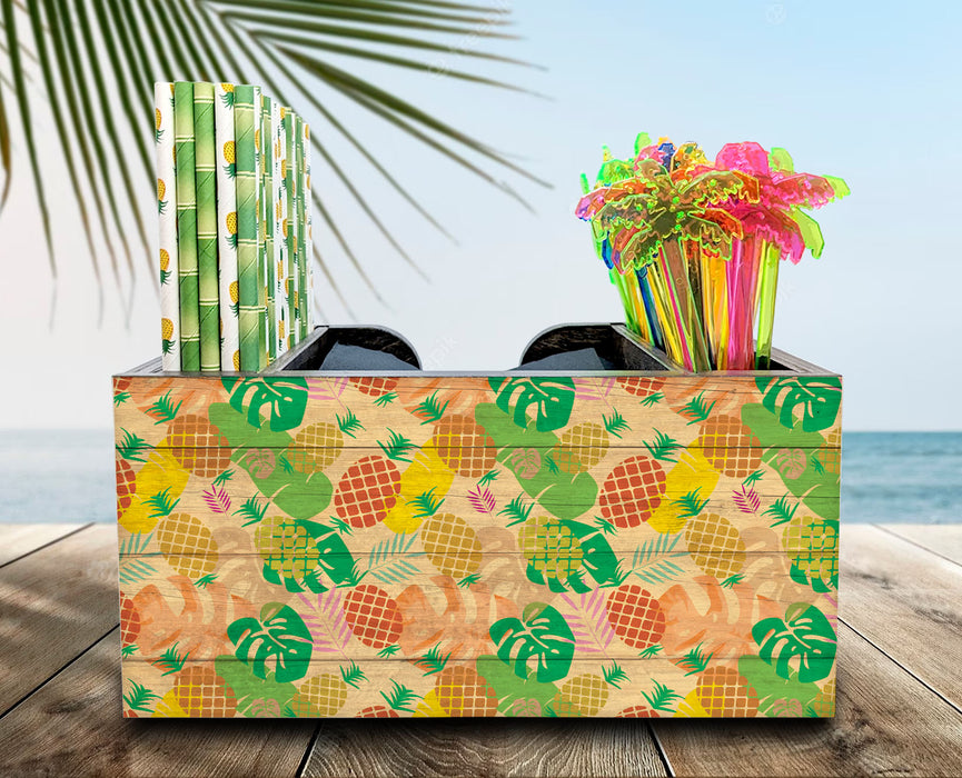 Wooden Bar Caddy - Pineapple