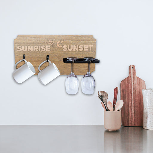 "Sunrise, Sunset" Coffee Mug and Wine Glass Holder