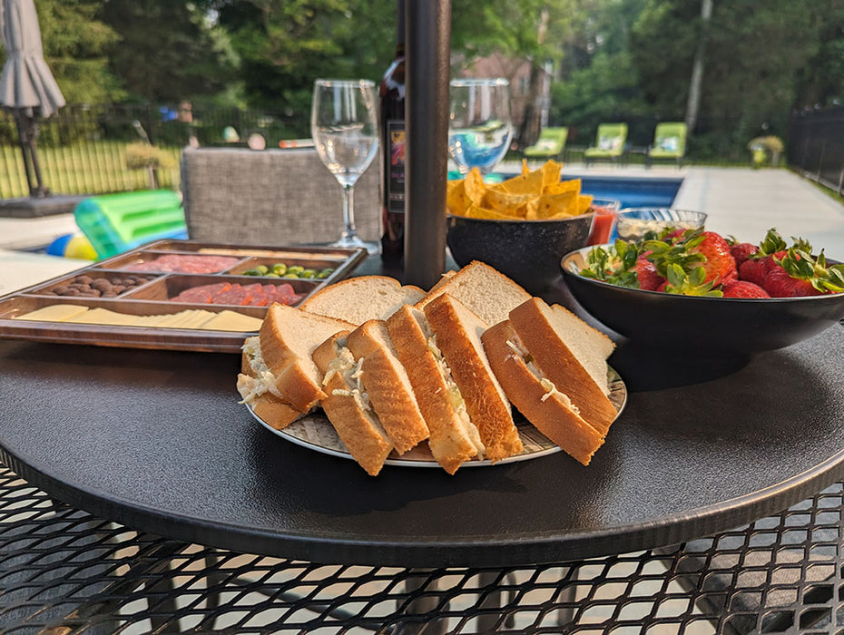 Outdoor Lazy Susan With Hold For Umbrella