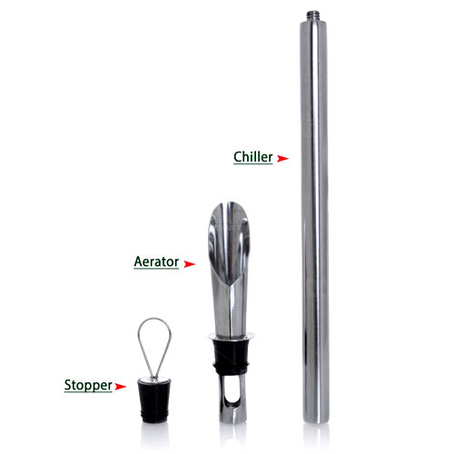 BarConic® Stainless Steel Wine Chiller Stick with Aerator