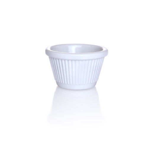 WHITE - 1 ½ oz. Fluted Melamine Ramekin - 12 / pack