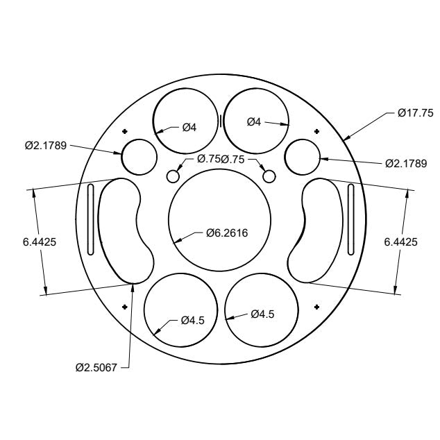 18 inch Plastic Bottle Service Tray - Sizing Diagram