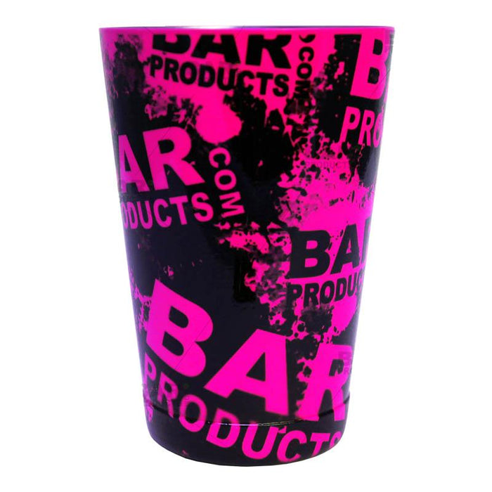 Cocktail Shaker Tin - Printed Designer Series - 18oz weighted - NEON PINK Grungy BPC Logo