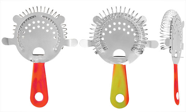 Cocktail Strainer - 4 Prong Vinylworks Swirl - Color Options