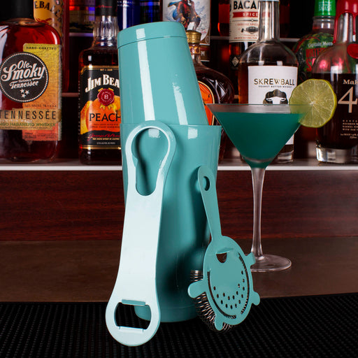 Mint Blue 4 piece Bar Set with V rod