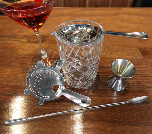 5 Piece Professional Diamond Pattern Stirred Cocktail Set