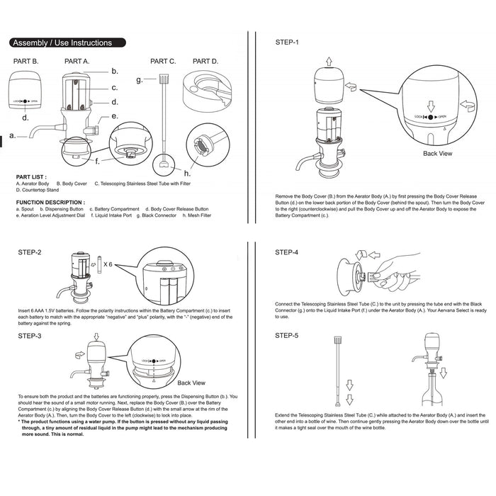 Aervana Select Electric Wine Aerator