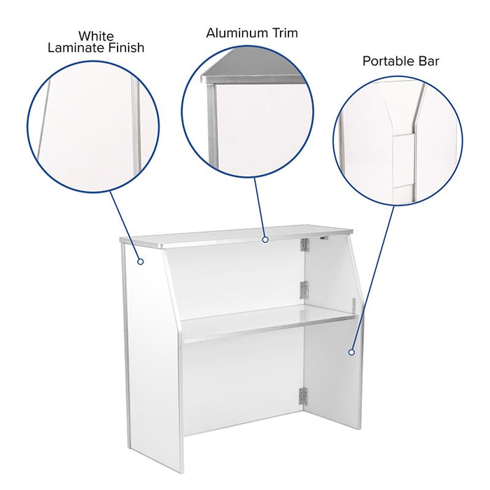 Portable Bar - White Laminate - 4 FT.