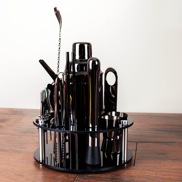 Gunmetal Bar Tool Set With Stand - 17 piece Set