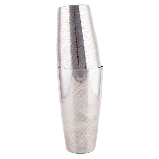 BarConic® 2 Piece Diamond Shaker Set -  18 & 28 ounce - Stainless Steel