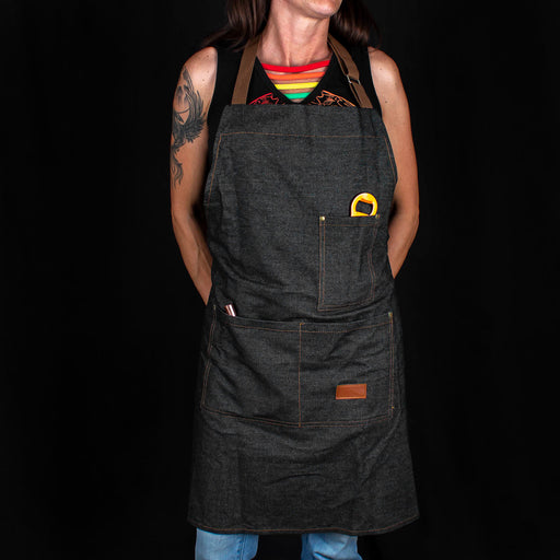 BarConic® Black Denim Apron With Adjustable Straps