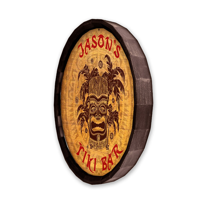 Tiki Bar Barrel Top Tavern Sign