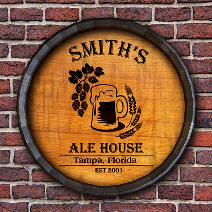 Ale House Barrel Top Tavern Sign