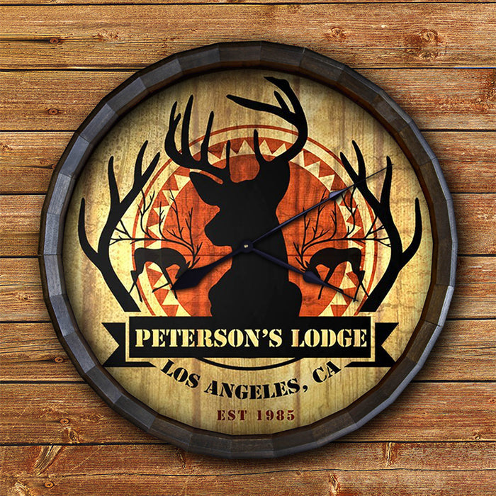 Custom Wood Barrel Top Sign – Deer Lodge