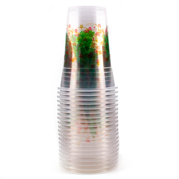 Christmas Tree Plastic Cups - 16 ounce - 20ct