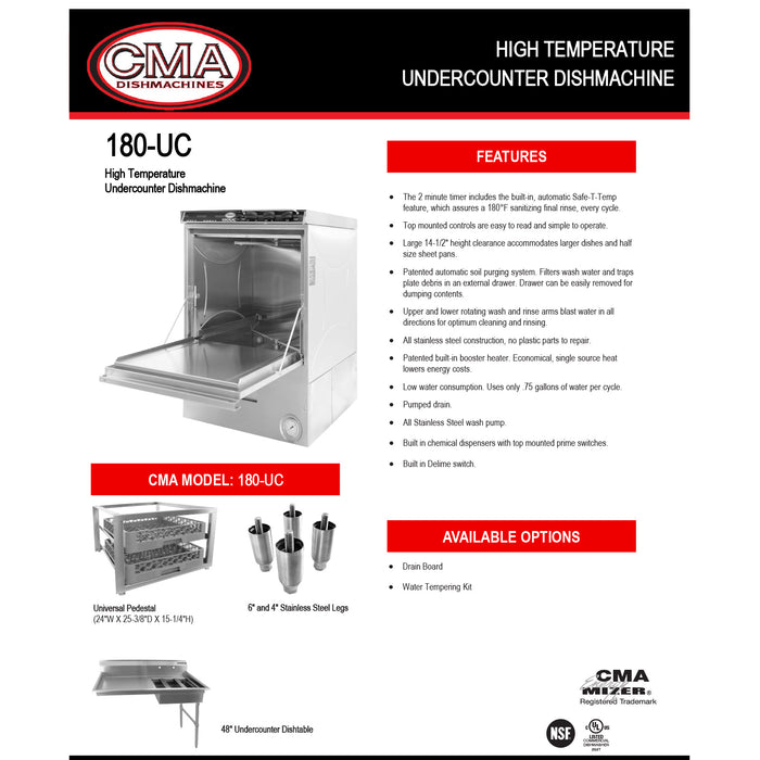 CMA HIGH TEMP UNDER COUNTER GROWLER & BOTTLE WASHER