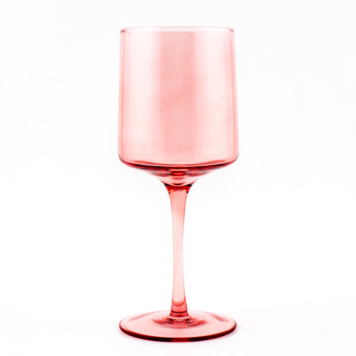 Mid Century Wine Glass - Blush - 13.5 ounce