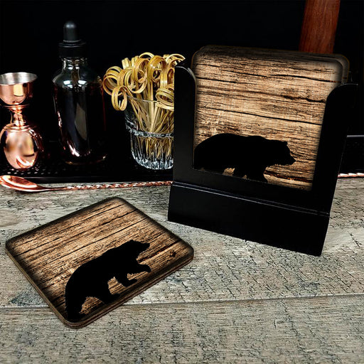 Wooden Square Coasters - Rustic Animal Theme - Set of 4 - Options Available