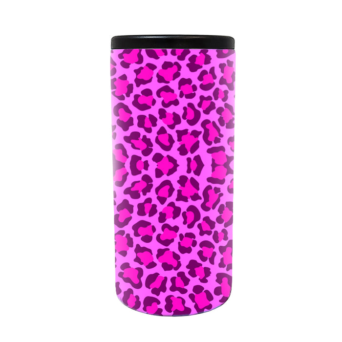 CHEETAH DESIGN STAINLESS STEEL CAN AND BOTTLE COOLER - 12 OZ - SLIM