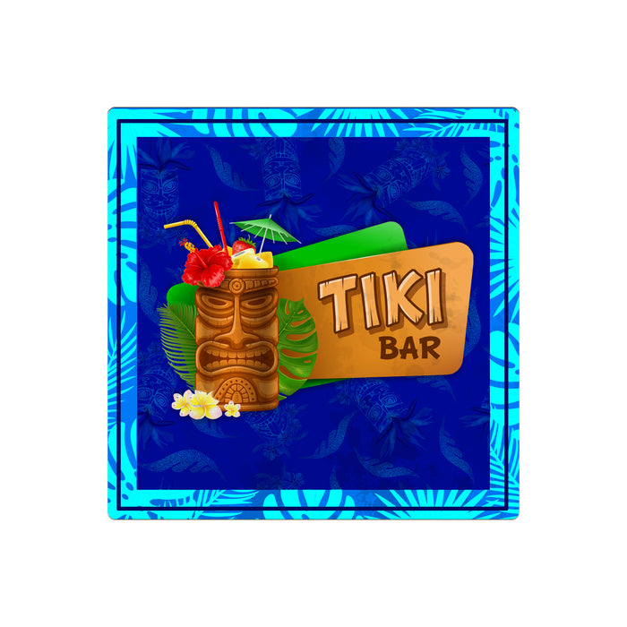 TIKI THEMED FOAM COASTERS - 3.5 INCH SQUARE