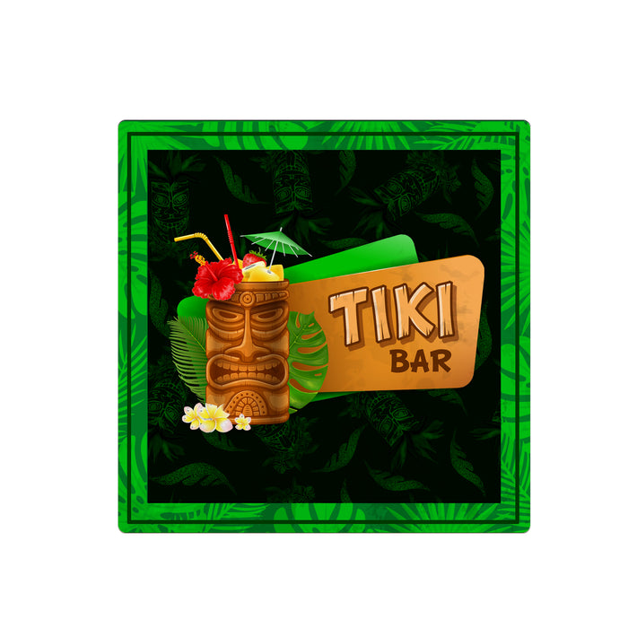 TIKI THEMED FOAM COASTERS - 3.5 INCH SQUARE