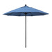 California Umbrella 9' Pole Push Lift SUNBRELLA With Black Aluminum Pole - Frost Blue Fabric